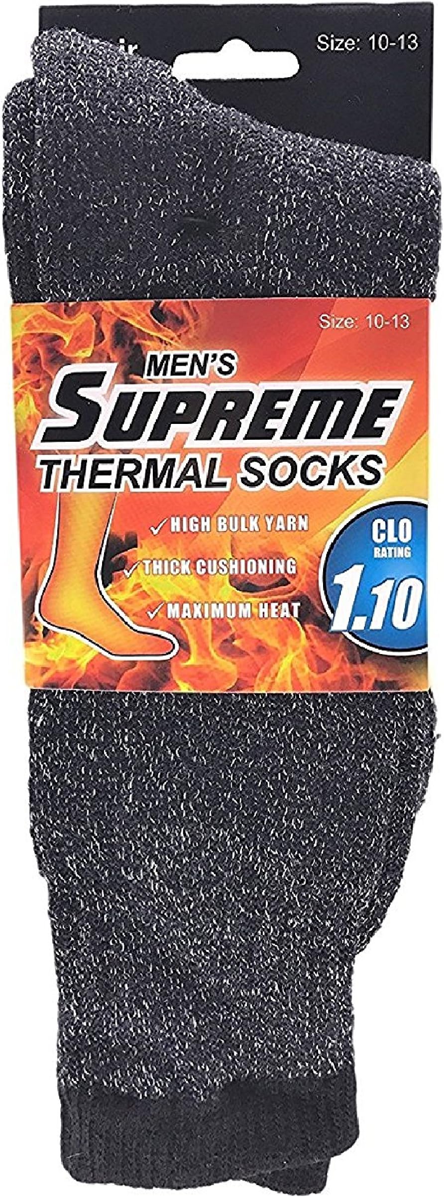QSHOP Men's Original Supreme Thermal Socks Heat Winter Insulated Socks Us10-13 (1 Pair)