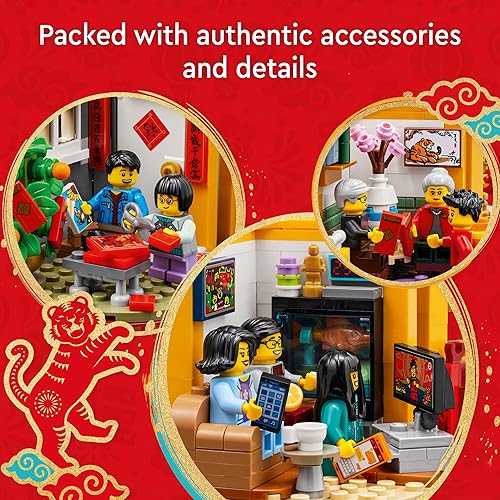 Miniatura 5 de LEGO Lunar New Year Traditions 80108 - Kit de construcción para niños de 8 años en adelante juego de construcción con 6 escenas festivas y 12