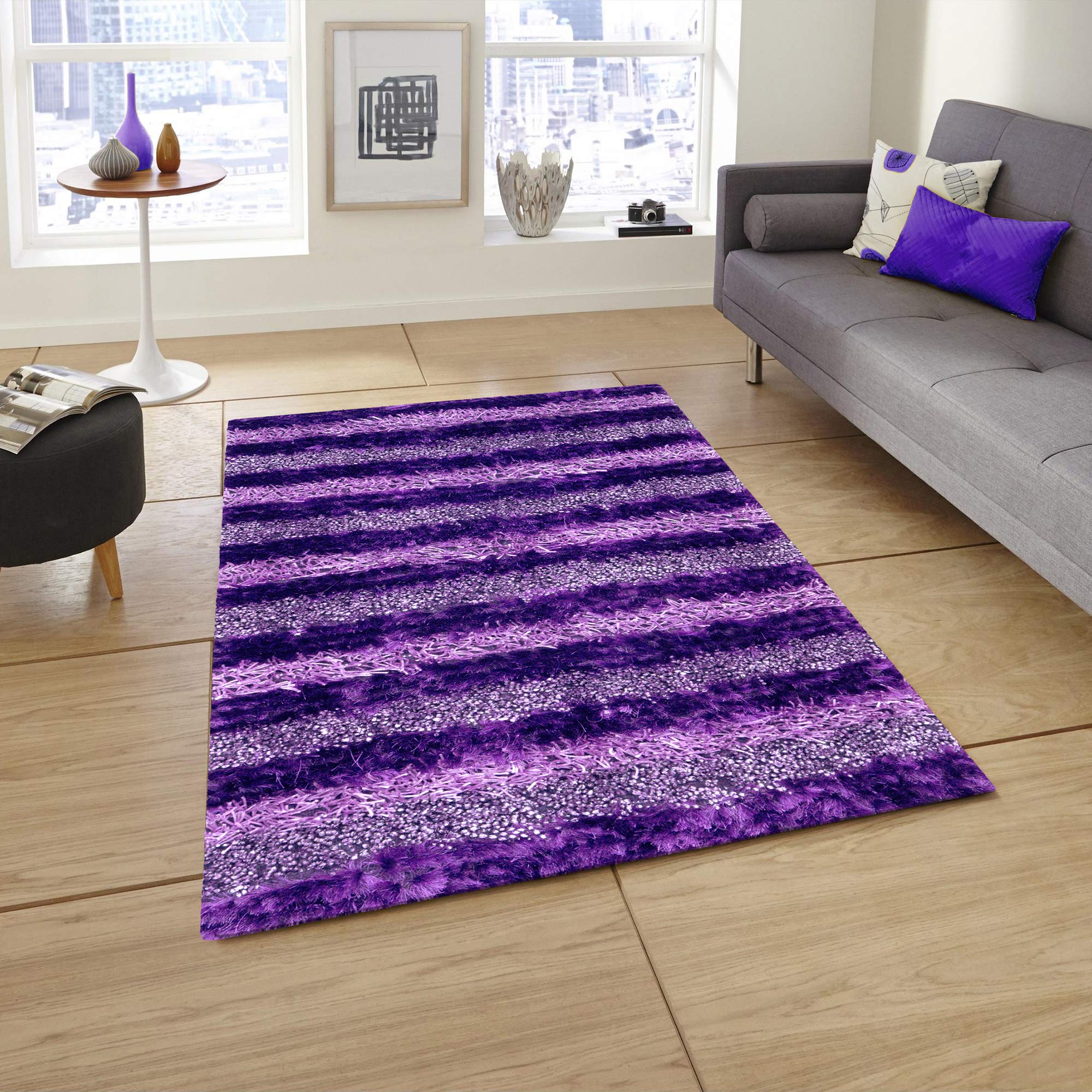 Story@HomeStory at Home Accent Collection Carpet, AC1404, Polyester, Purple, 91 x 152 cm