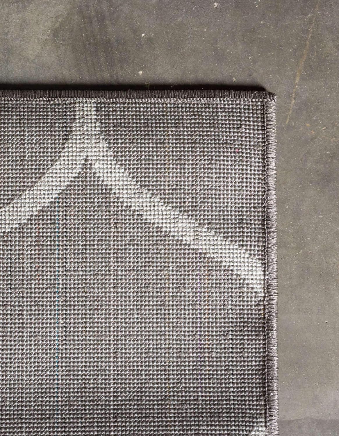 Unique Loom Trellis Frieze Collection Area Rug - Rounded (6' 1" x 9' Rectangle Dark Gray/Ivory) - Image 7