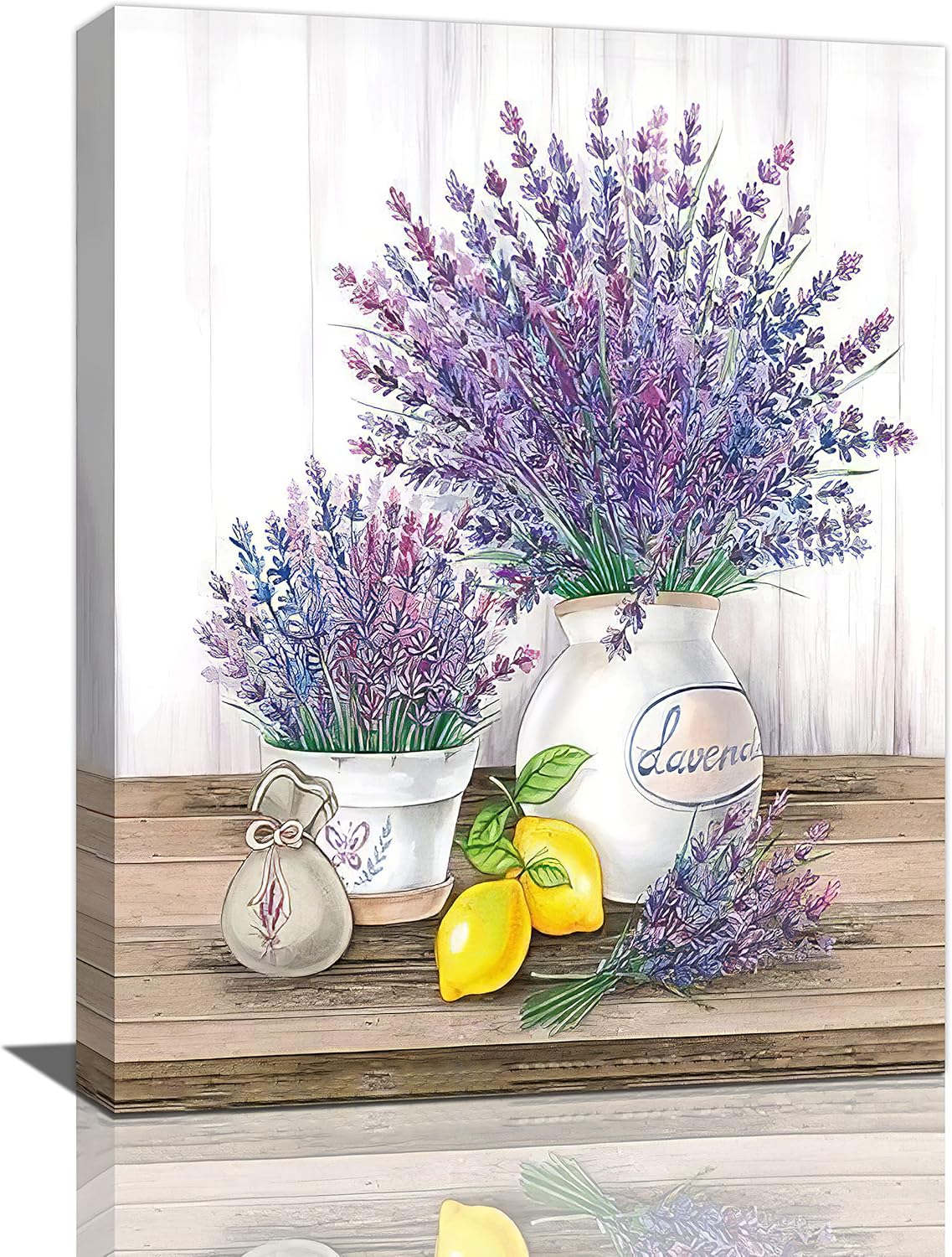 Farmhouse Lavender Bathroom Wall Art Country Floral Flower