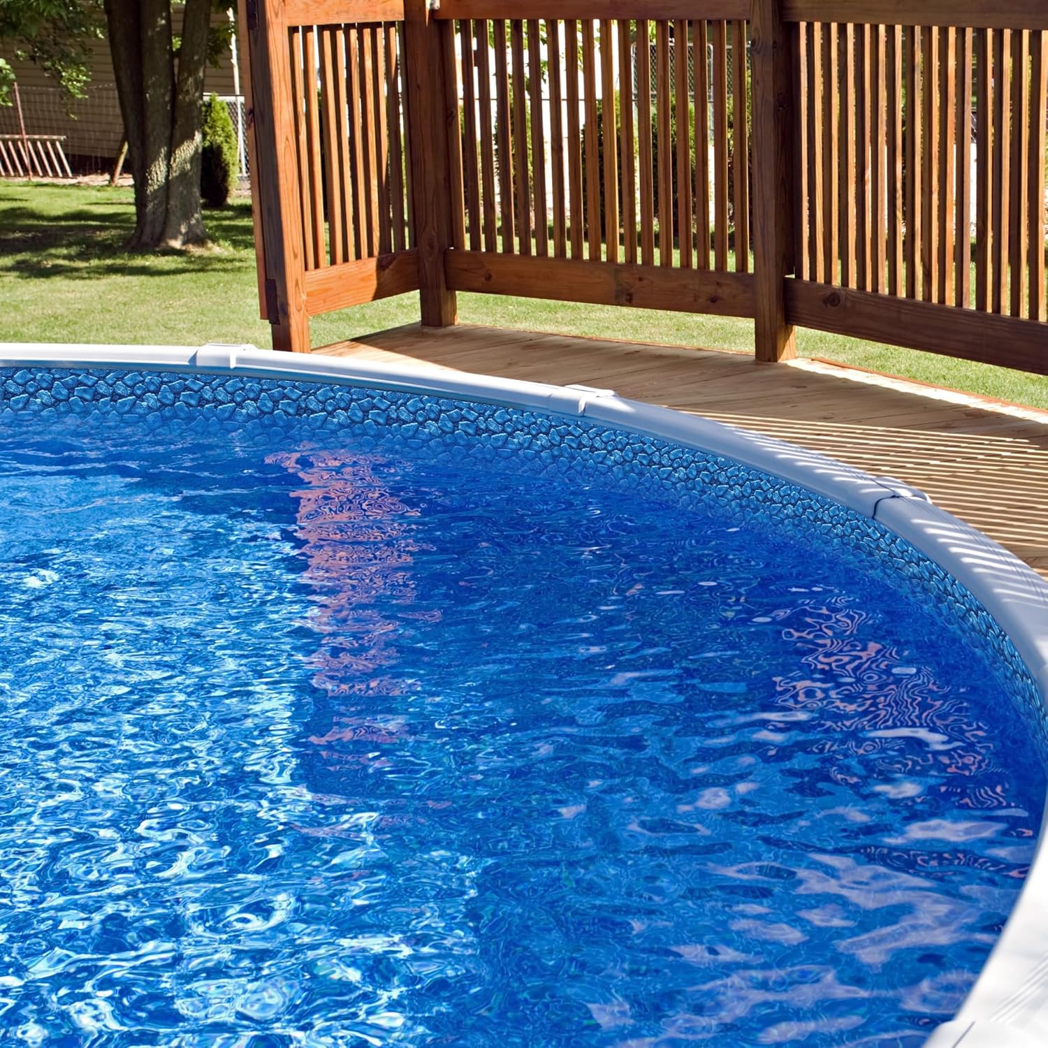 18' Blue Round Boulder Swirl Overlap Above Ground Swimming Pool Liner