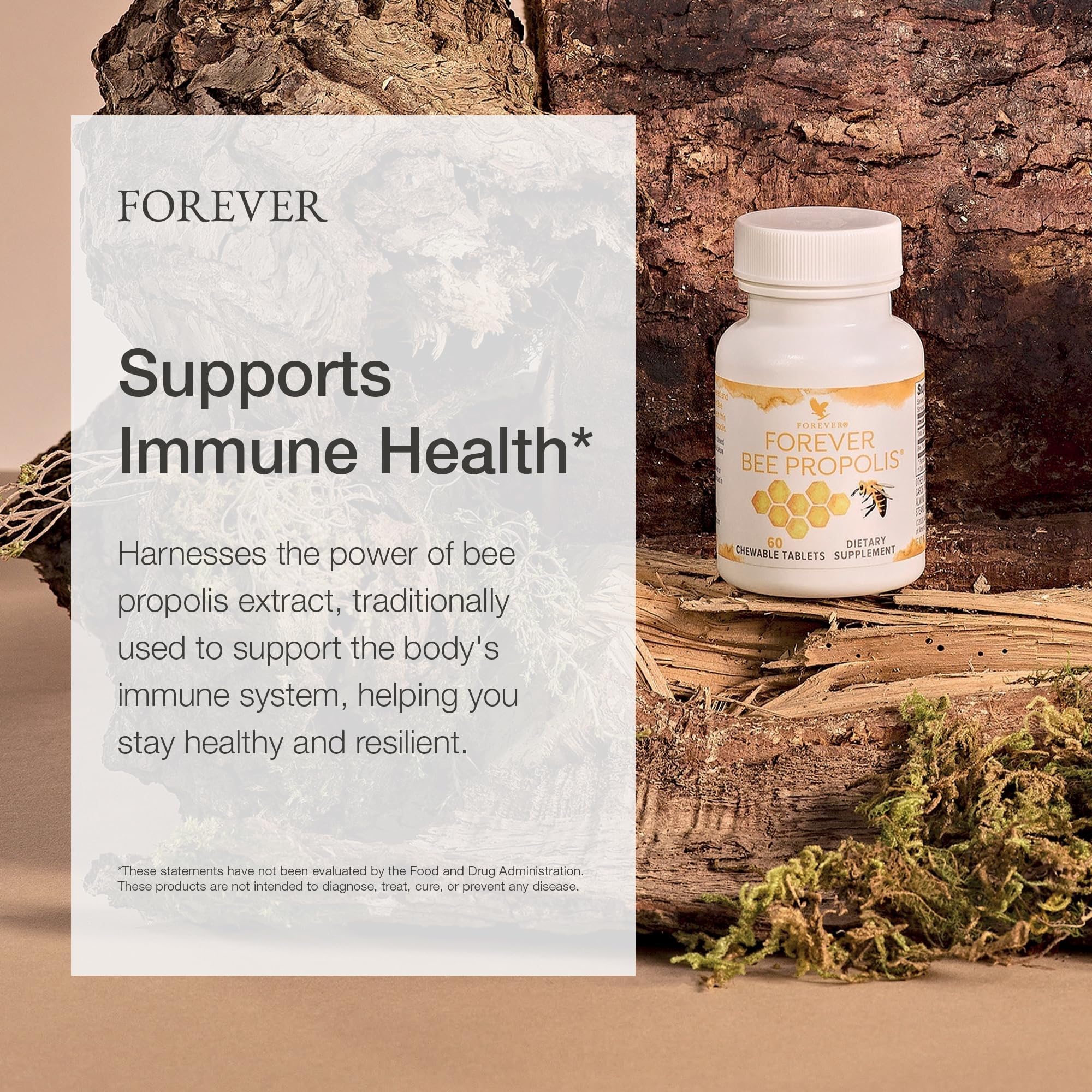 Forever Bee Própolis 100% natural – 60 comprimidos mastigáveis da