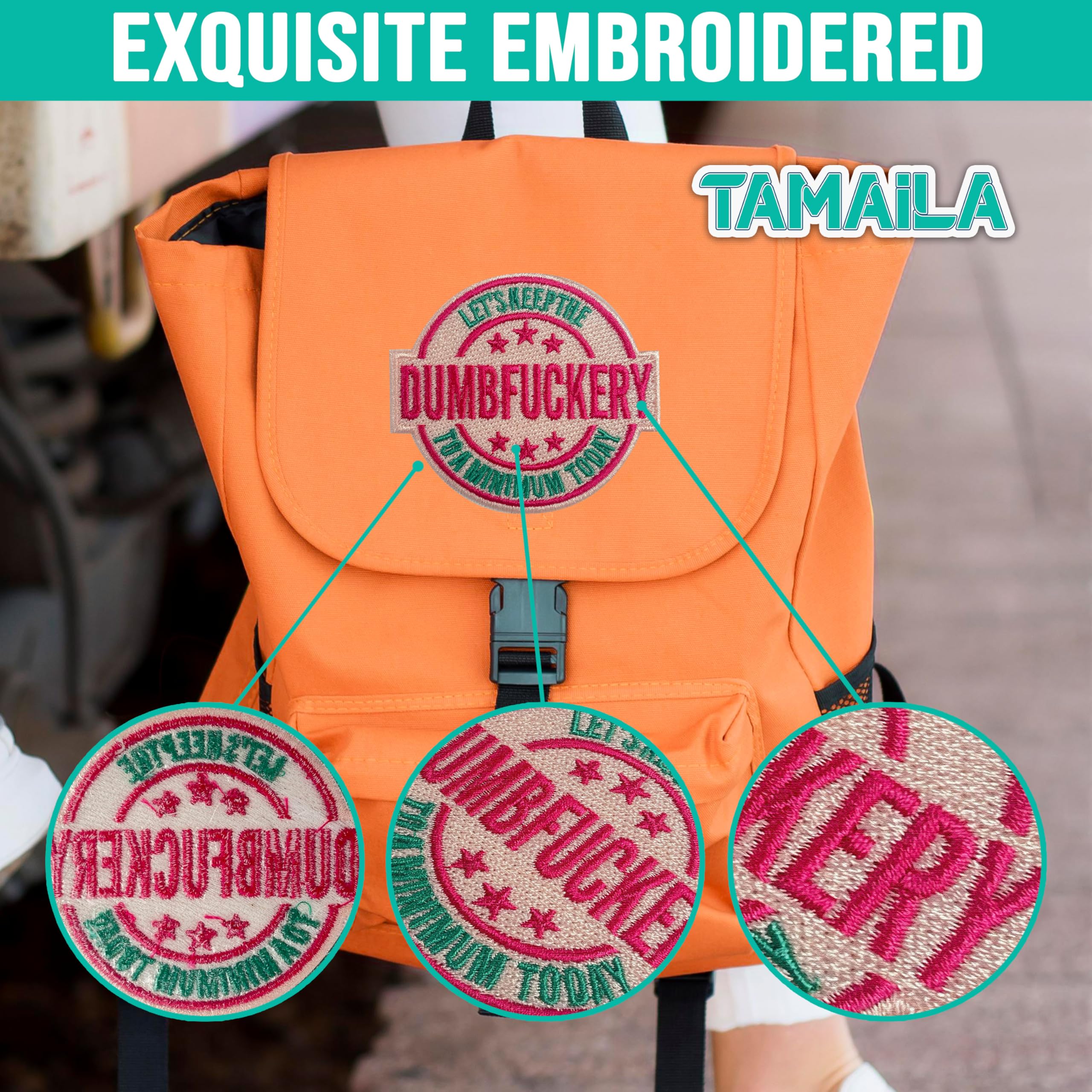 Parche bordado con texto en inglés "Let Keep The Dumbf**kery to a Minimum Today", 7,6 cm para planchar o coser, parches de tela para ropa, mochilas, sombreros, parche bordado, divertidos accesorios