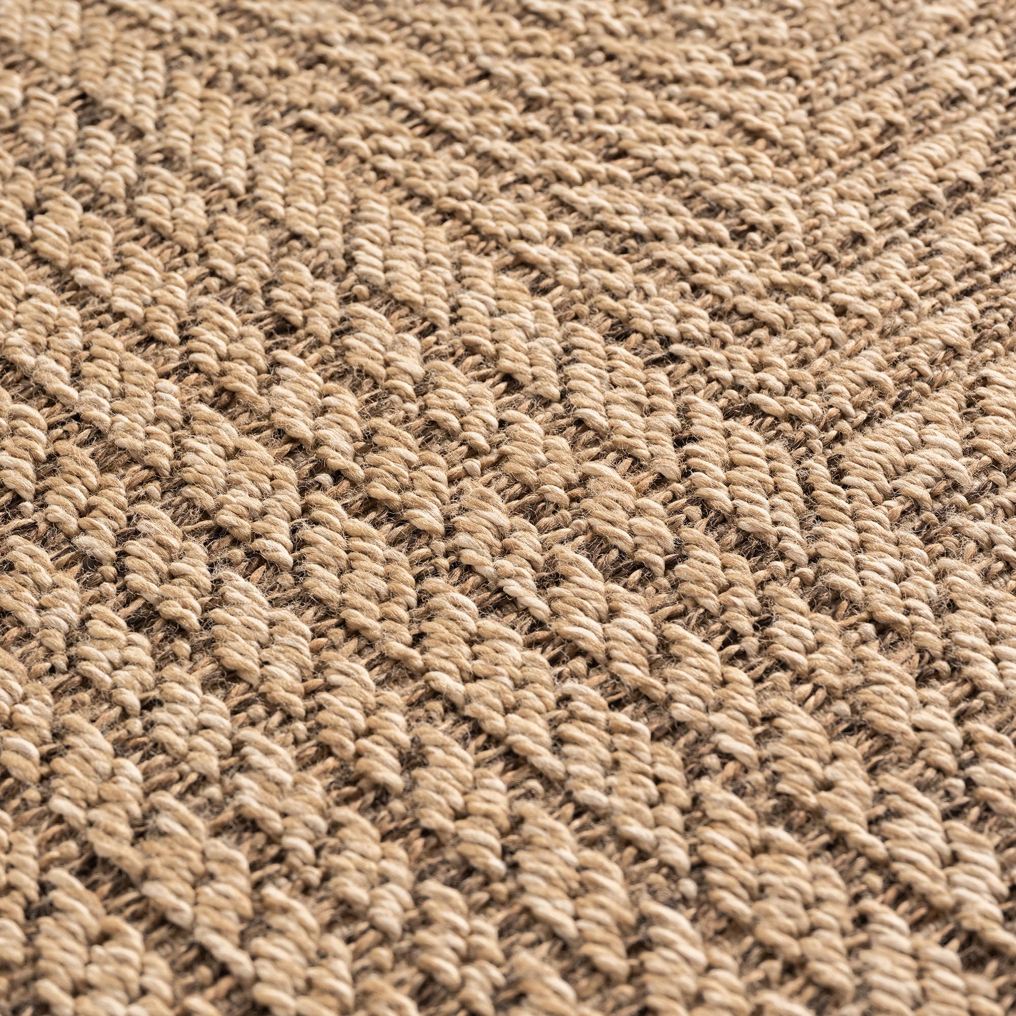 HomebyHome Alfombra Exterior 200x290 cm Resistente a la Intemperie Fácil Cuidado Aspecto Yute Natural Diseño Escandinavo para Salón Dormitorio Terraza Balcón Jardín