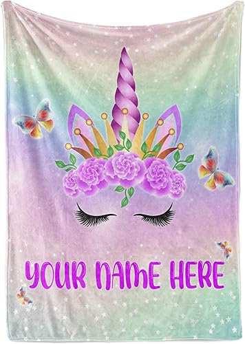 Miniatura 13 de Manta de forro polar personalizada para niñas con nombre personalizado Forro polar cálido y suave para ropa de cama o decoración de habitación