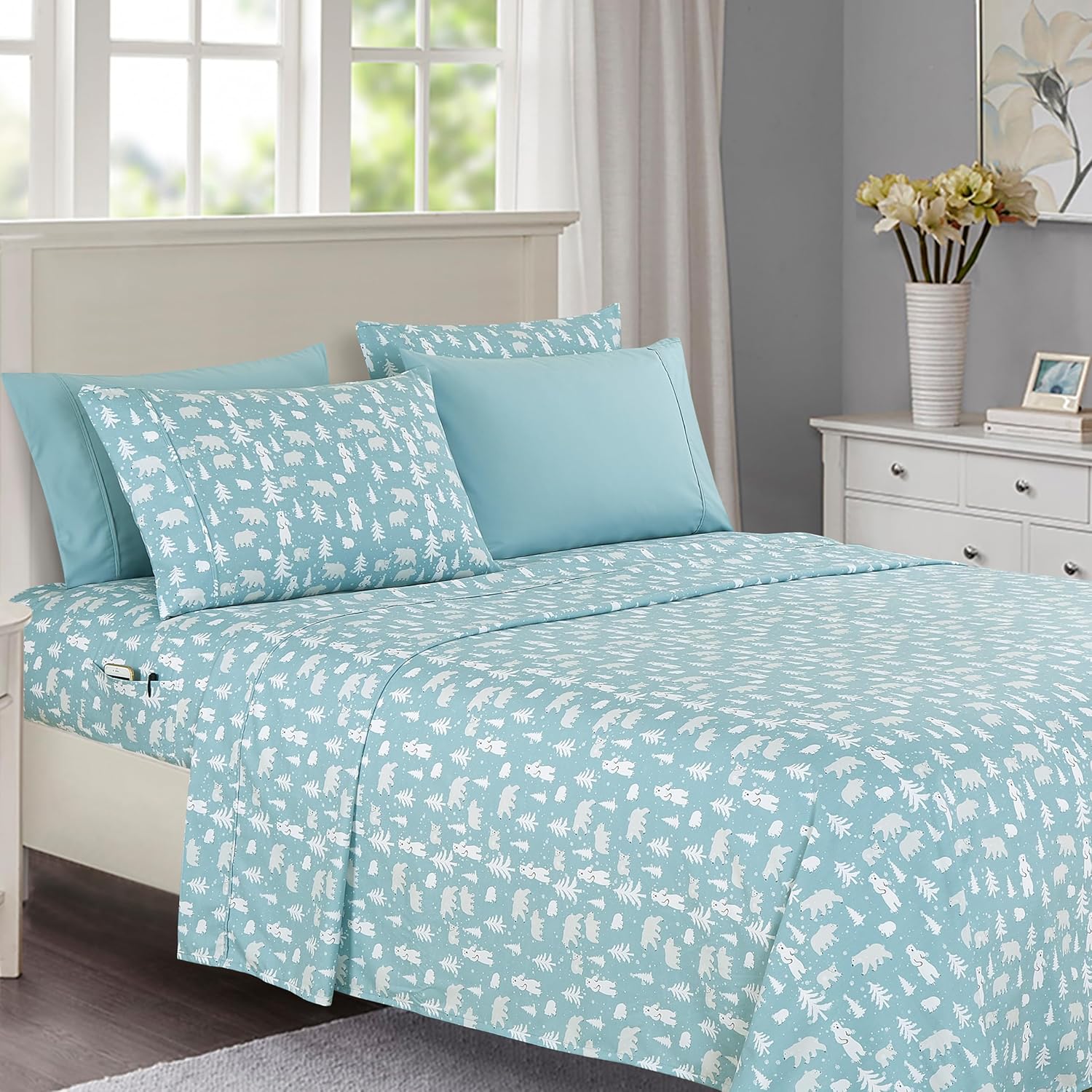 Elegant Comfort Luxury Soft Bed Sheets Holiday Pattern 1500 Premium Hotel Quality Microfiber - Softness Wrinkle and Fade