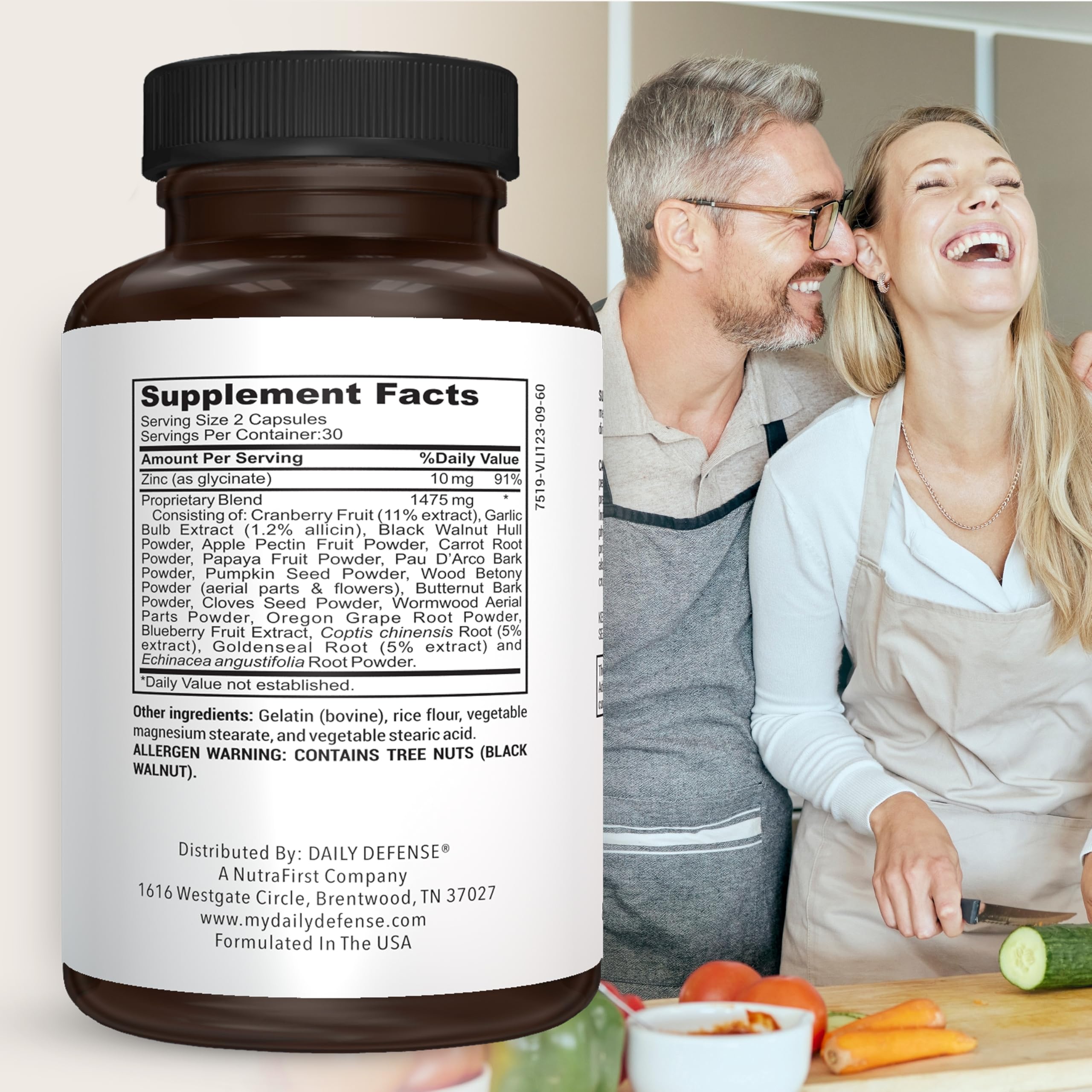 Herbal Detox with Zinc, Garlic, Wormwood, Black Walnut Hull - Gut Cleanse Detox Dietary Supplements for Women & Men, 60 Capsules — Amazon image 2