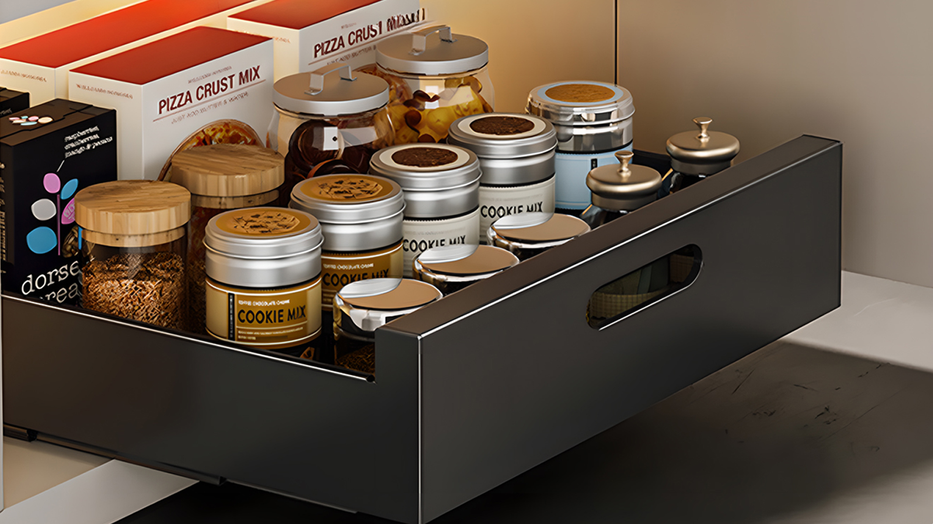 Tiroir Coulissant Adhésif Pour Placard - Organisateur De Cuisine Extensible 40x24x18 Cm