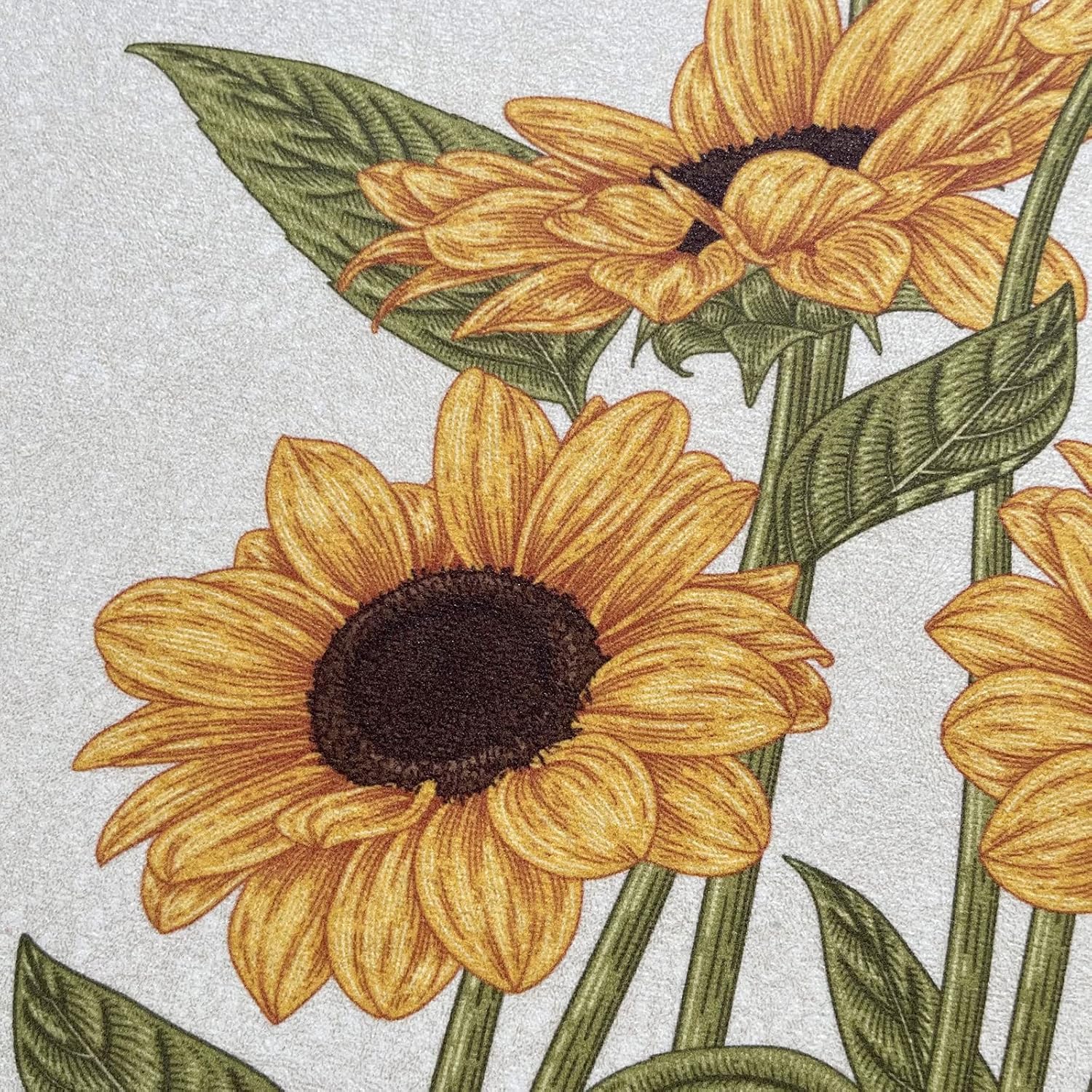 UKELER Sunflower Bathroom Rugs Set 2 Piece Water Absorbent Non Slip Bath Mat and U-Shaped Toilet Rug Bath Rug for Tub, Shower, Sink and Bathroom Decoration