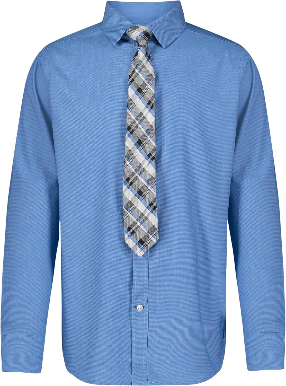 Nautica Boys Long Sleeve Button-Down Collared Dress Shirt with Tie