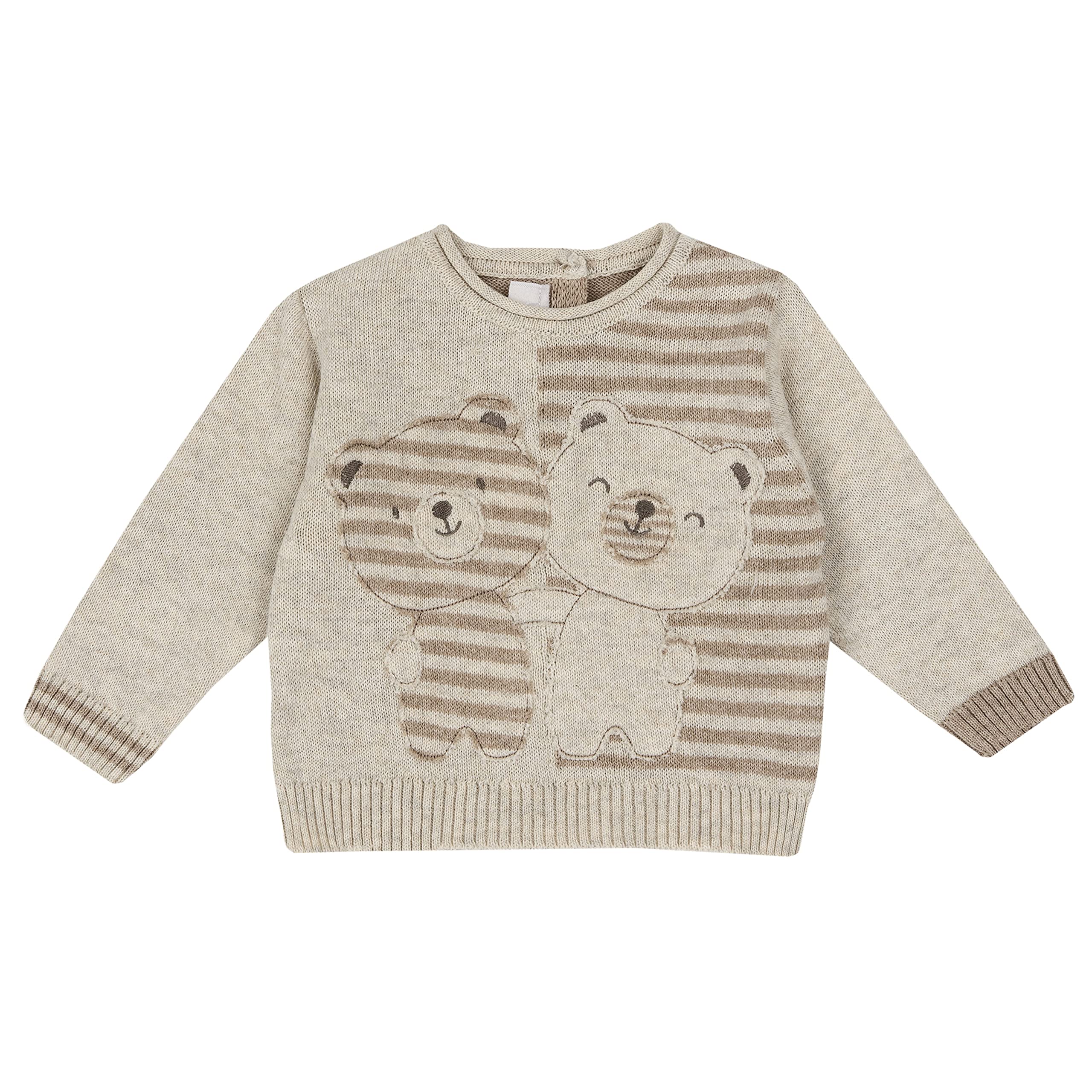 Chicco, Pull à col rond en tricot mélange de coton, multicolore
