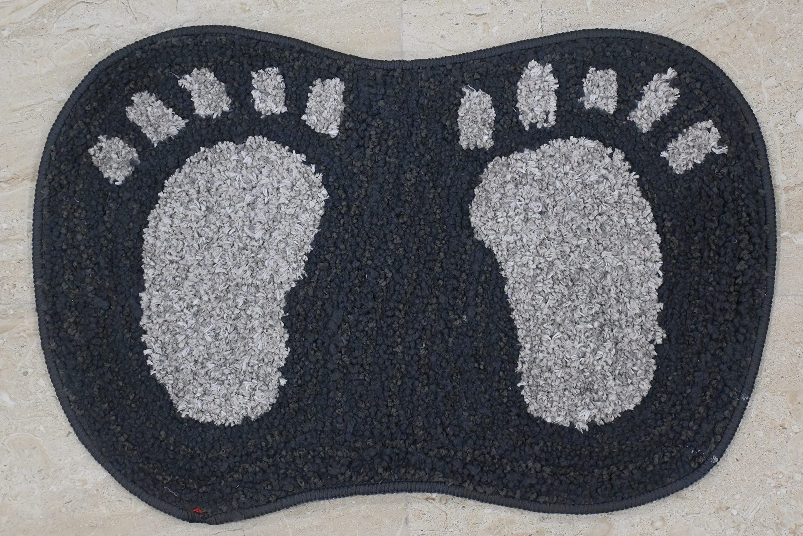 SOURIN Black Footprints Bath Mat