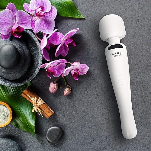 Masseur sans fil de Yarosi - Le plus puissant pouvoir vibratoire thérapeutique - Magic Stress Away - Parfait pour la récupération muscularie personnelle après le sport - USB - Curve - Blanc - 7