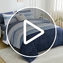 Comforter Set Queen Size 7 Piece Bed in a Bag Boho Blue Striped Bedding Set image 7