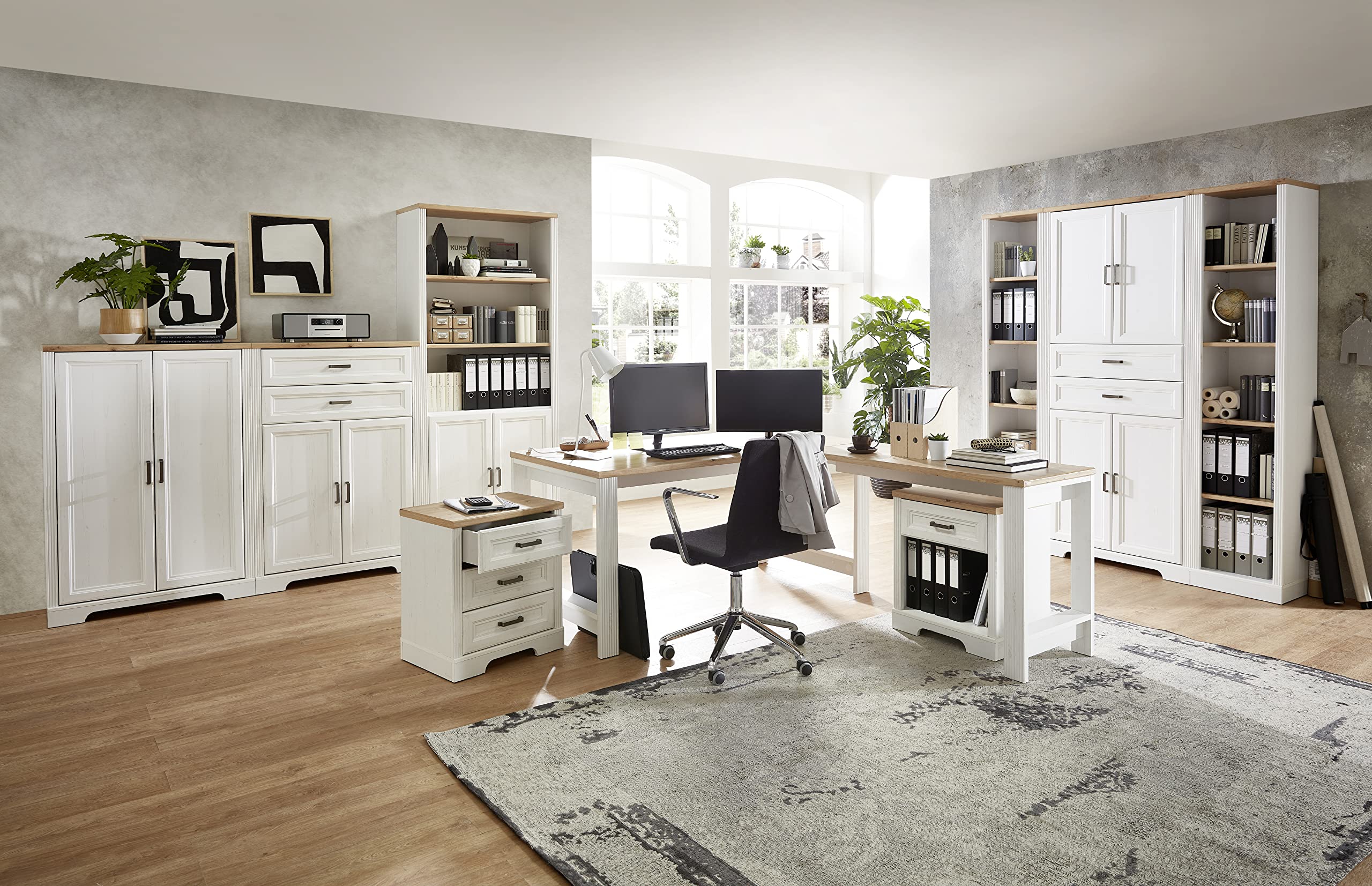 möbelando Büro-Set Arbeitszimmer Kombi Komplettset Büroprogramm Jillana VI (10-teilig)