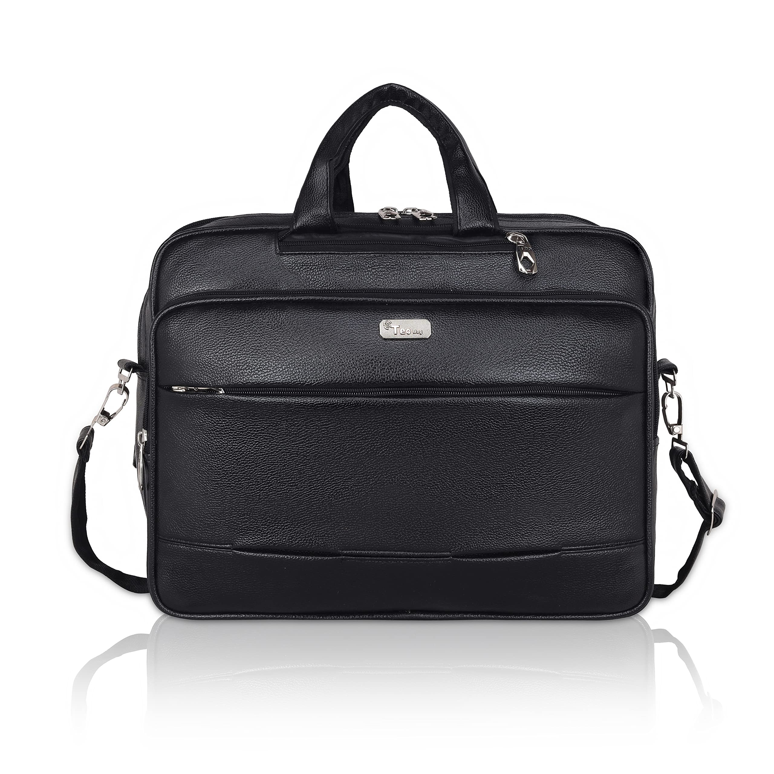 Teo 16 Inch Vegan Leather Laptop Briefcase Large Satchel Shoulder Bag Office College Laptop with Adjustable Strap -Black (B0C1G9Z3WY) Amazon Price History, Amazon Price Tracker