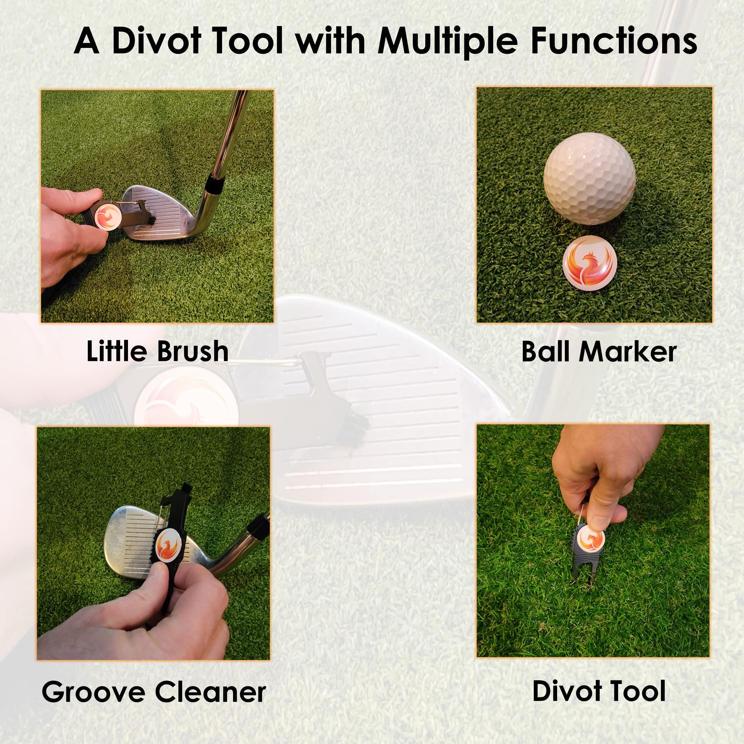 Pfienix® - Magnetic Golf Divot Repair Tool with Removable Ball