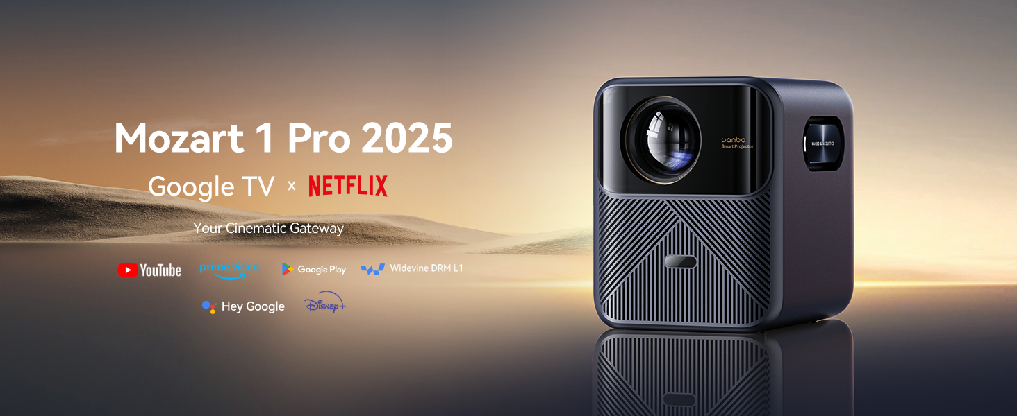 Amazon.com: [Google TV/ 1200 ANSI/ HDR 10] Wanbo Mozart 1 Pro 4K