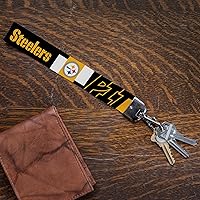 Vista 3 de Rico Industries NFL Football Correa Estándar de Muñeca Llavero, Linda Correa de Muñeca para Llaves de Coche, Distintivo de ID, Tarjeta, Billetera