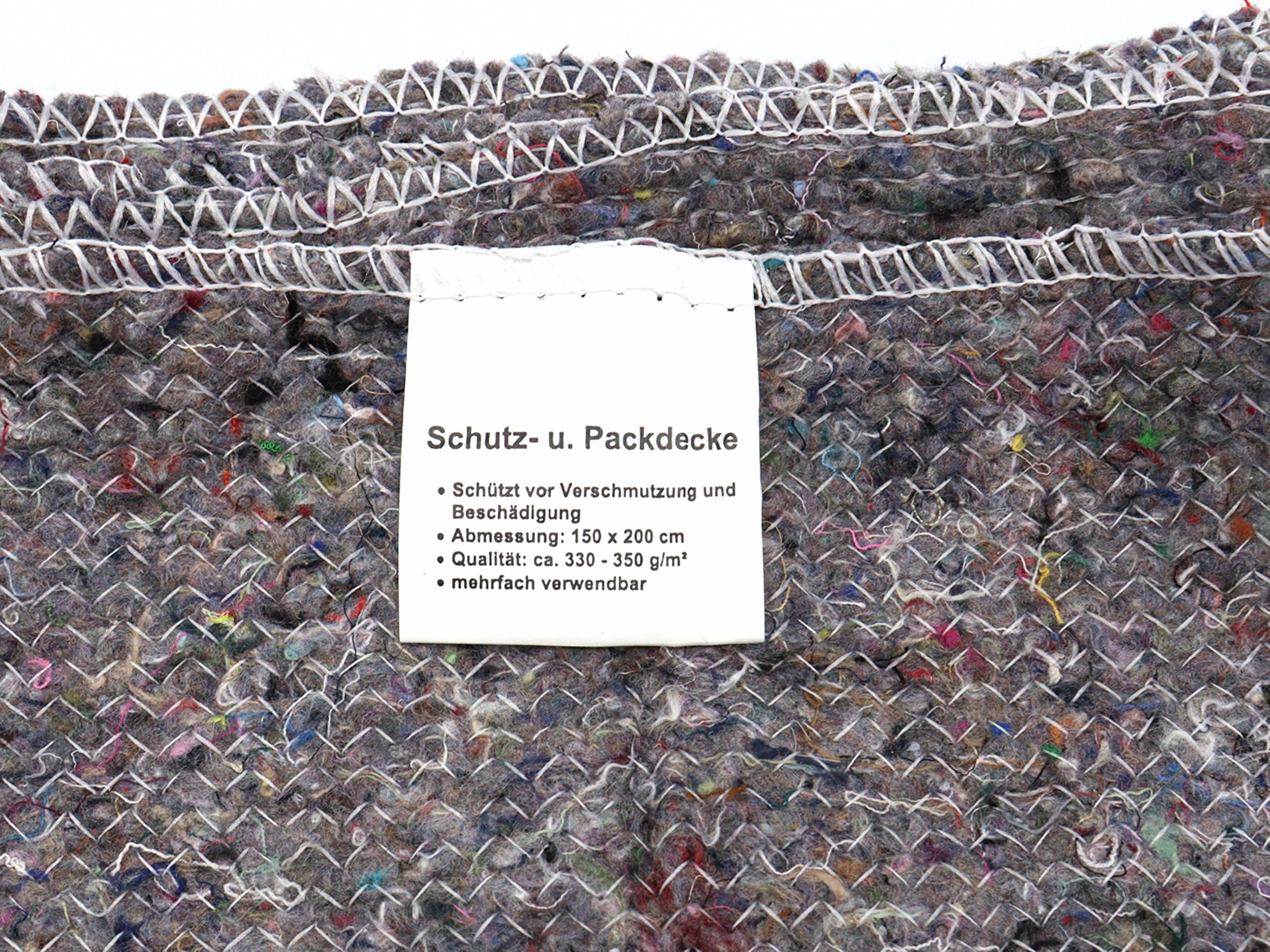 Umzugsdecken Möbelpackdecken 150 x 200 cm 330-350 g/m² Grau 2-seitig gesäumt 10 Stück