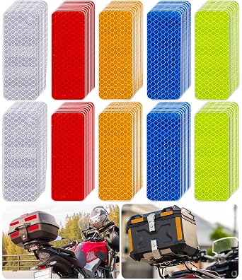 Reflective Tape 100PCS Reflective Tape Outdoor Waterproof,Safety Warning Reflective Stickers for Vehicle,Bicycles,Motorcycles,Helmet,Mailbox Bag 100, Rectangle
