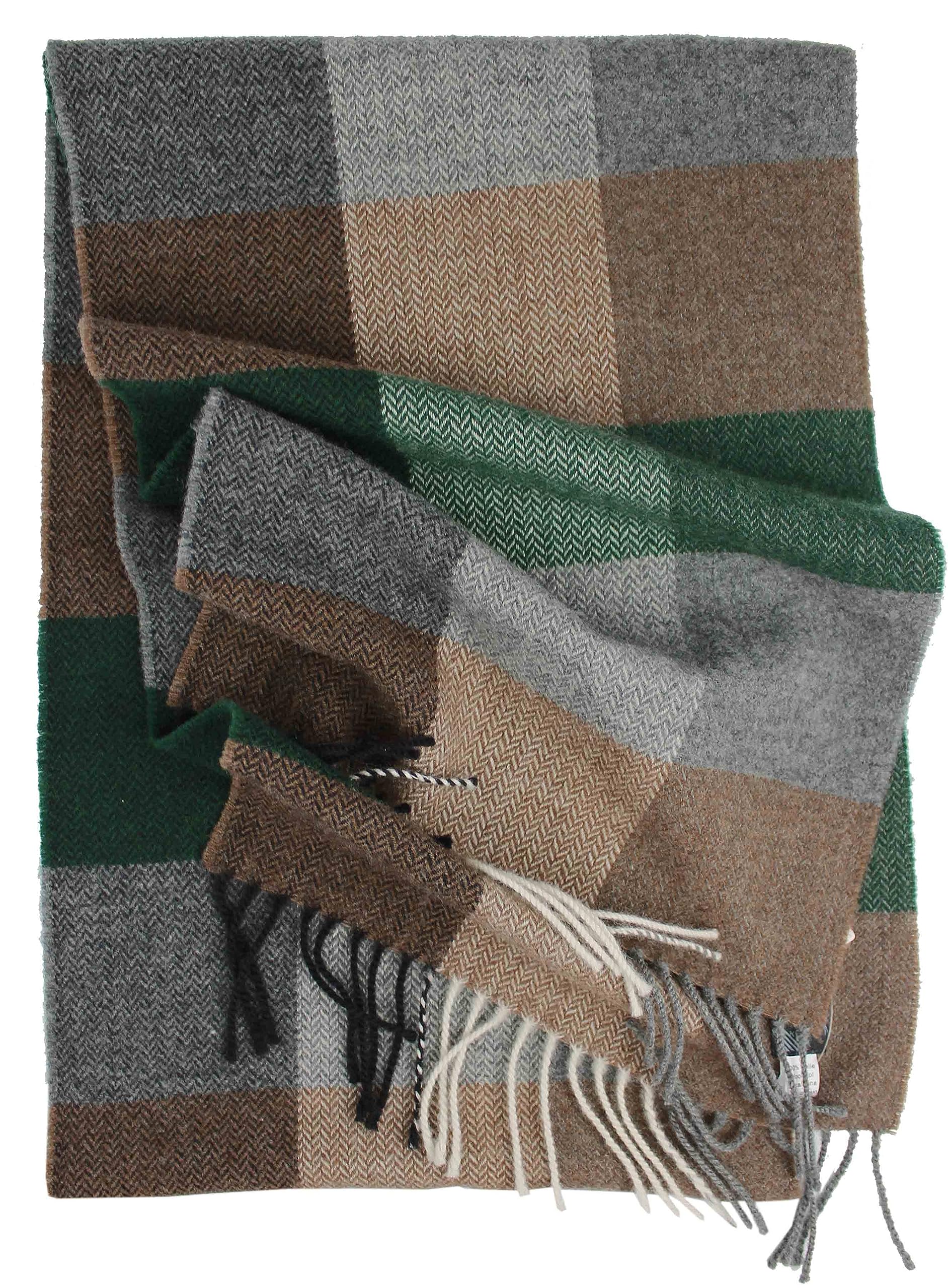 Rotfuchs Sciarpa sciarpa uomo sciarpa invernale sciarpa calda e morbida lana check multicolore Made in Germany (30 x 185 cm, verde grigio beige)
