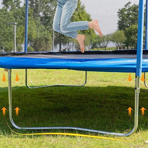 Miniatura 6 de Trampolín para exteriores de 1500 libras y 16 pies con red de seguridad, trampolín recreativo resistente para patio trasero para niños y adultos