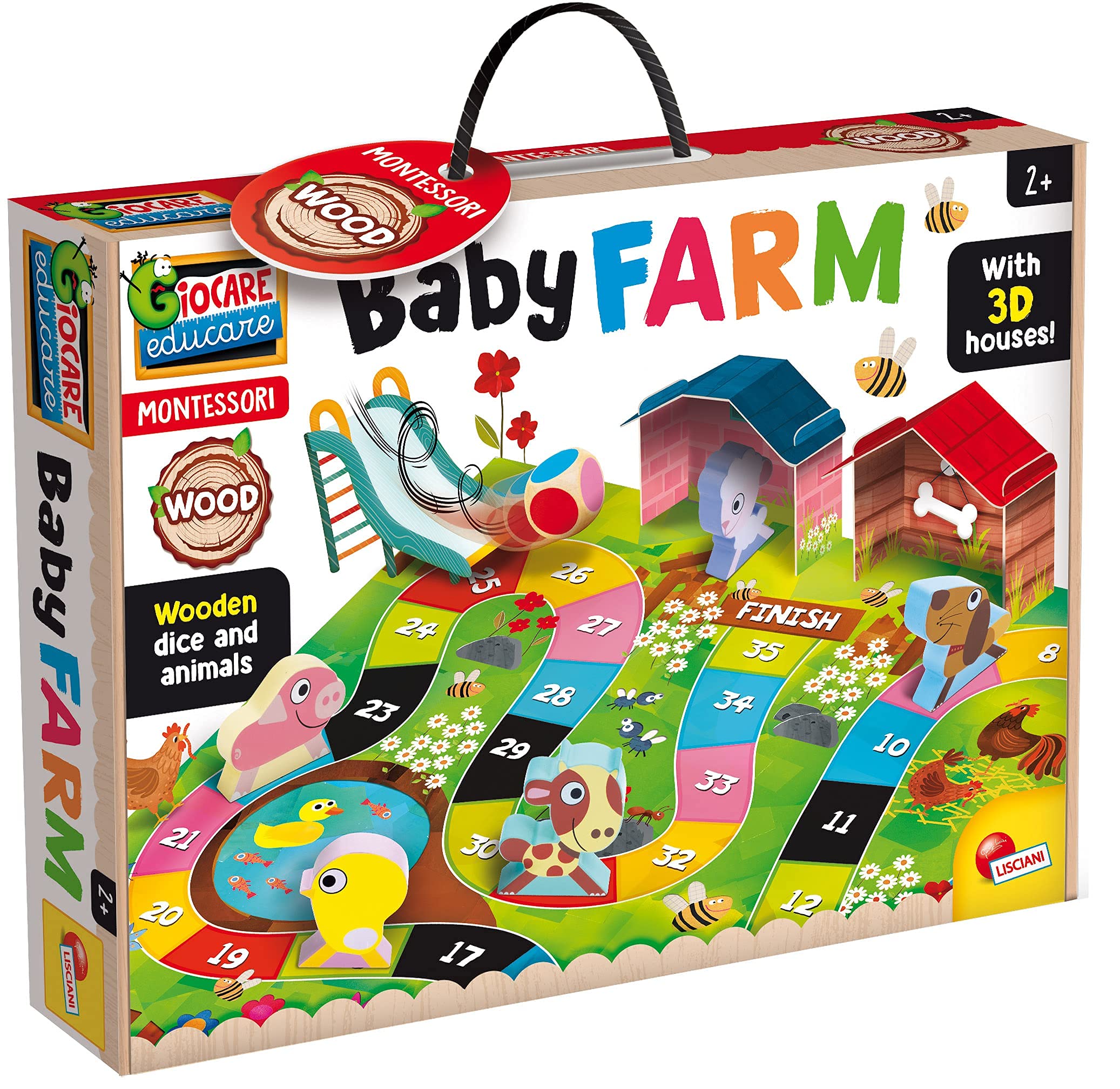 Liscianigiochi Montessori Legno Baby Farm, Multicolore, 85873
