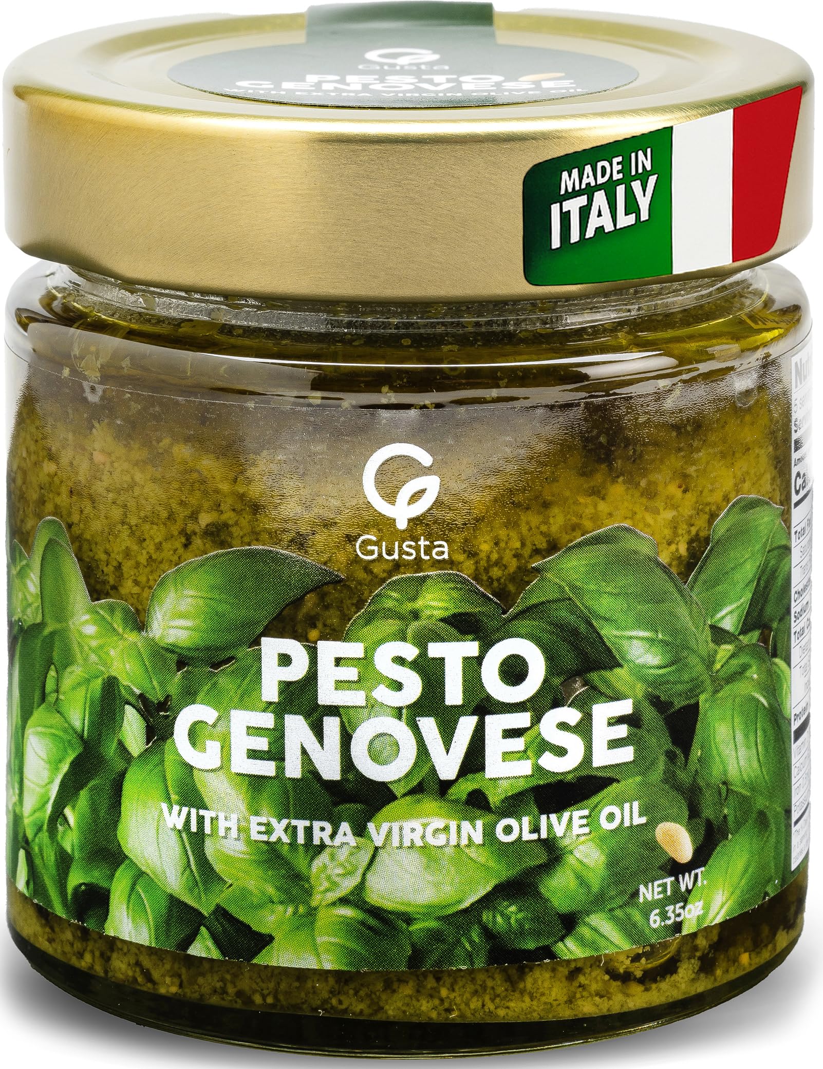 Imported Italian Fresh Basil Pesto Sauce - Extra Creamy - Extra Virgin Olive Oil, Cheese & Nuts - Delicious & Authentic Pasta Sauce and Spread - Home