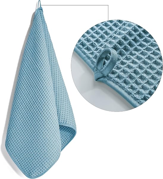 Polyte - asciugamano mani in microfibra anti-pelucchi - ad asciugatura rapida - essuto a nido d'ape - 40,6 x 76,2 cm - set 4 pezzi - 3