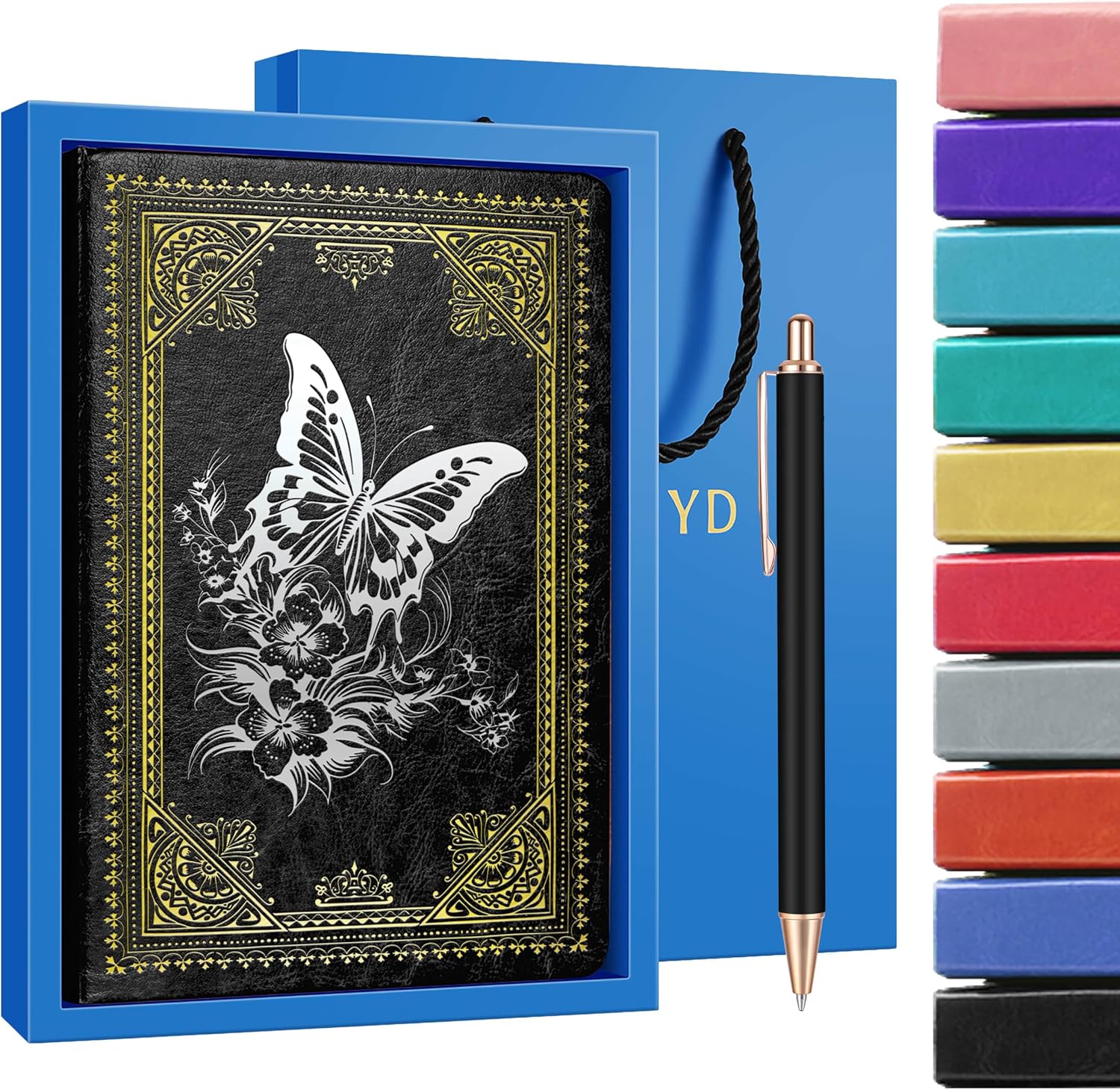 JOHSBYD Butterfly Journal for Women, A5 Vintage Faux Leather Notebook