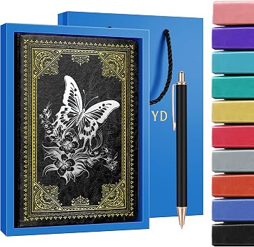 JOHSBYD Butterfly Journal for Women, A5 Vintage Faux Leather Notebook
