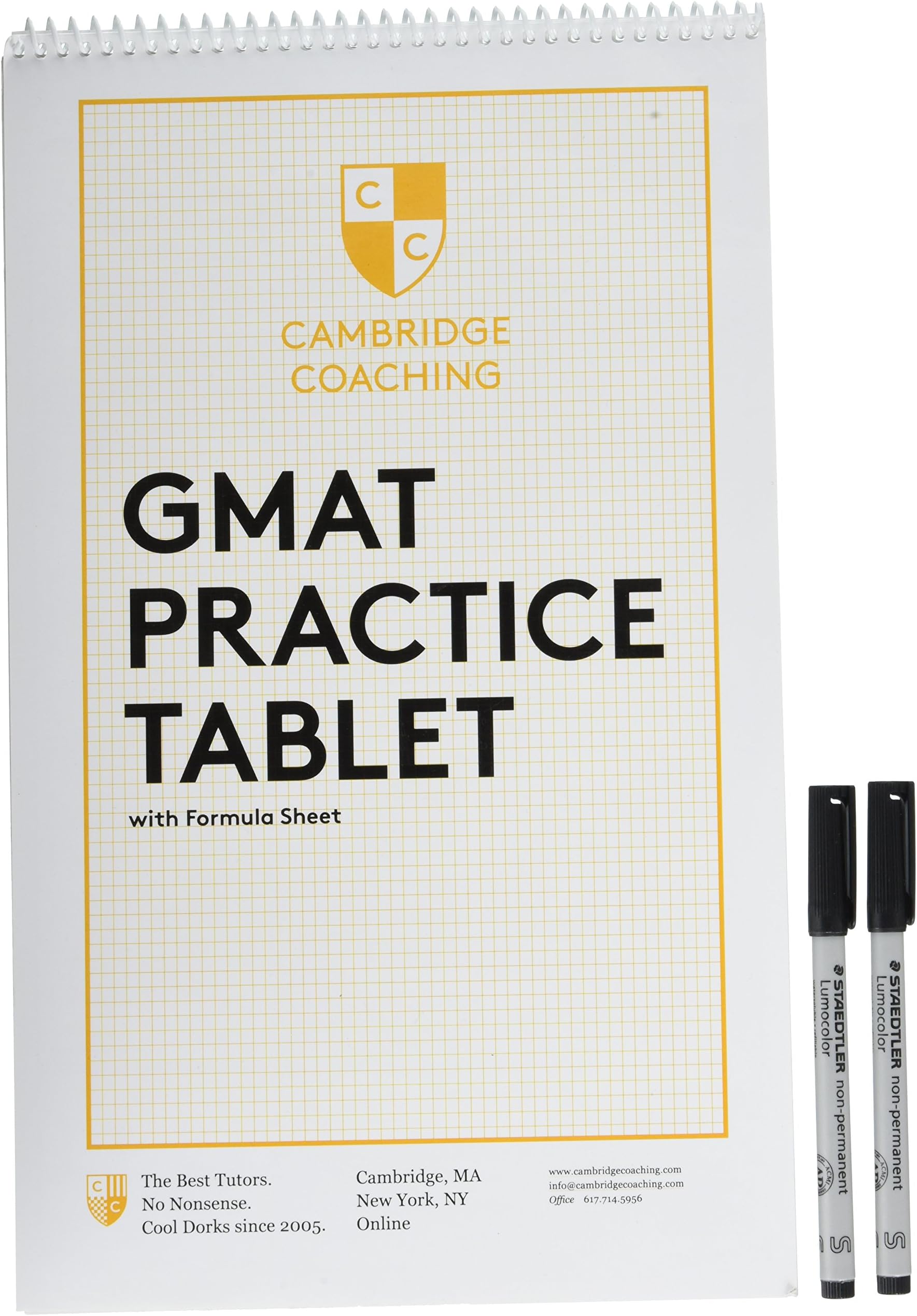 GMAT Practice Tablet with Formula Sheet & Markers