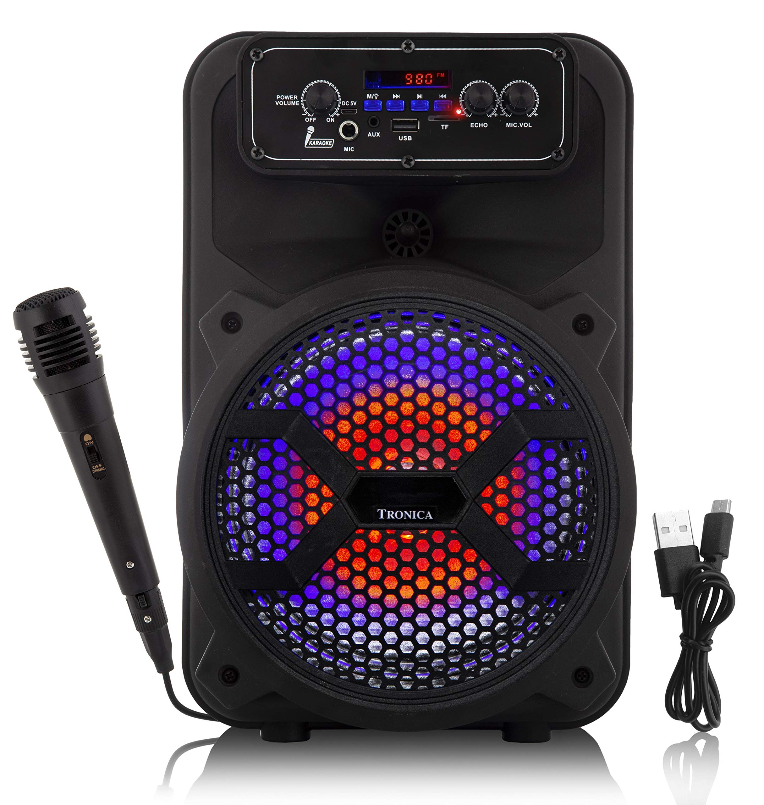TRONICA JHAKAAS 8-inches Bluetooth Karaoke Party Speaker Powered by a Rechargeable Battery with Free Wired mic and Remote,Plays FM/Pendrive/Can be paired with TV (B08GKYXYZX) Amazon Price History, Amazon Price Tracker
