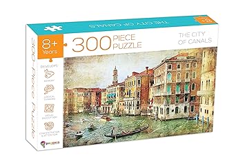 Popcorn Games & Puzzles 300 Piece Puzzle The City of Cannal |300 Piece Kid Jigsaw Puzzle Featuring The Venice City |Improves Your Child Brain Power - image, photos