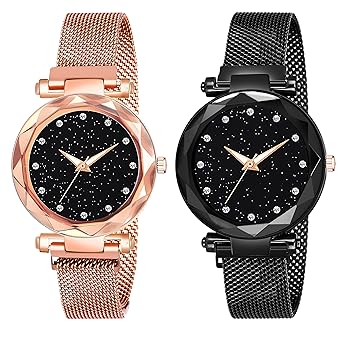 Jiya Creation Branded Combo of 2 Watch Round Dial Stylish 2022 Women Watches Girls Watches Girls Watch Quartz Wrist Watches for Women or Girls