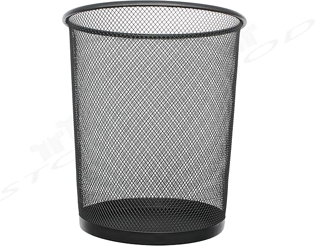 Stockwoods Metal Wire Mesh Waste Basket Black Garbage Paper Small Trash Bin for Office Bedroom