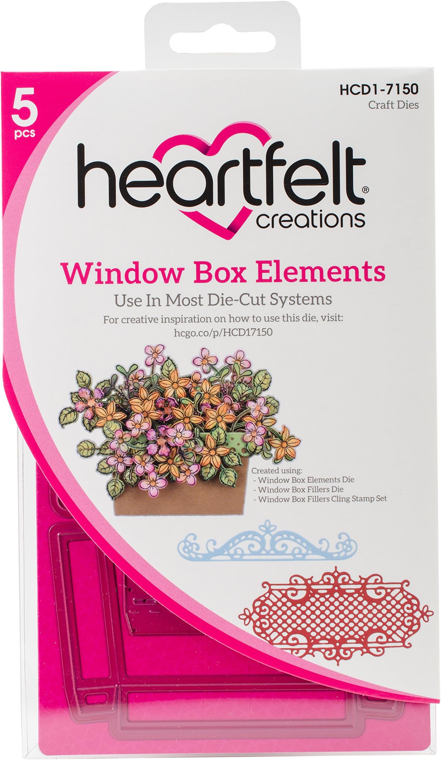 HCD1-7150 Cut & Emboss Dies Window Box Elements
