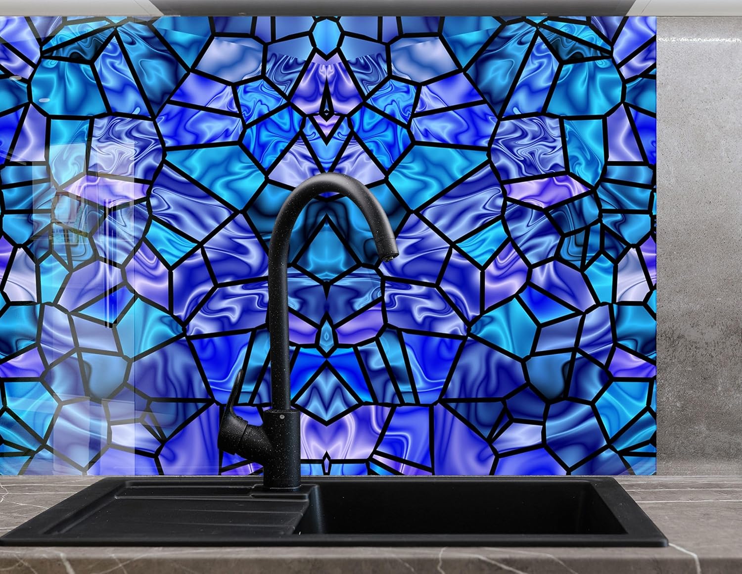 Myphotostation.com 16x16''Tempered Glass Stained Backsplash Design Cooker Wall Backsplash Panel Glass Splashback for Kitchen Panel Design Stained Splashback for Stove 1