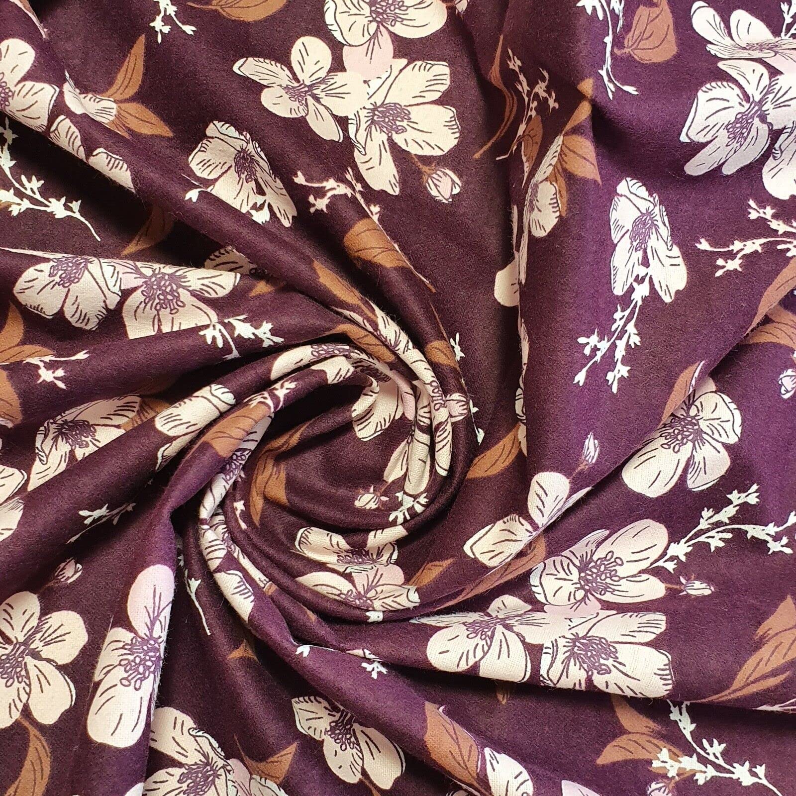 TS 100% Brushed Cotton Soft Tartan Fabric - 150cm (59") wide sold by The Meter (Autumn Floral) — image 1