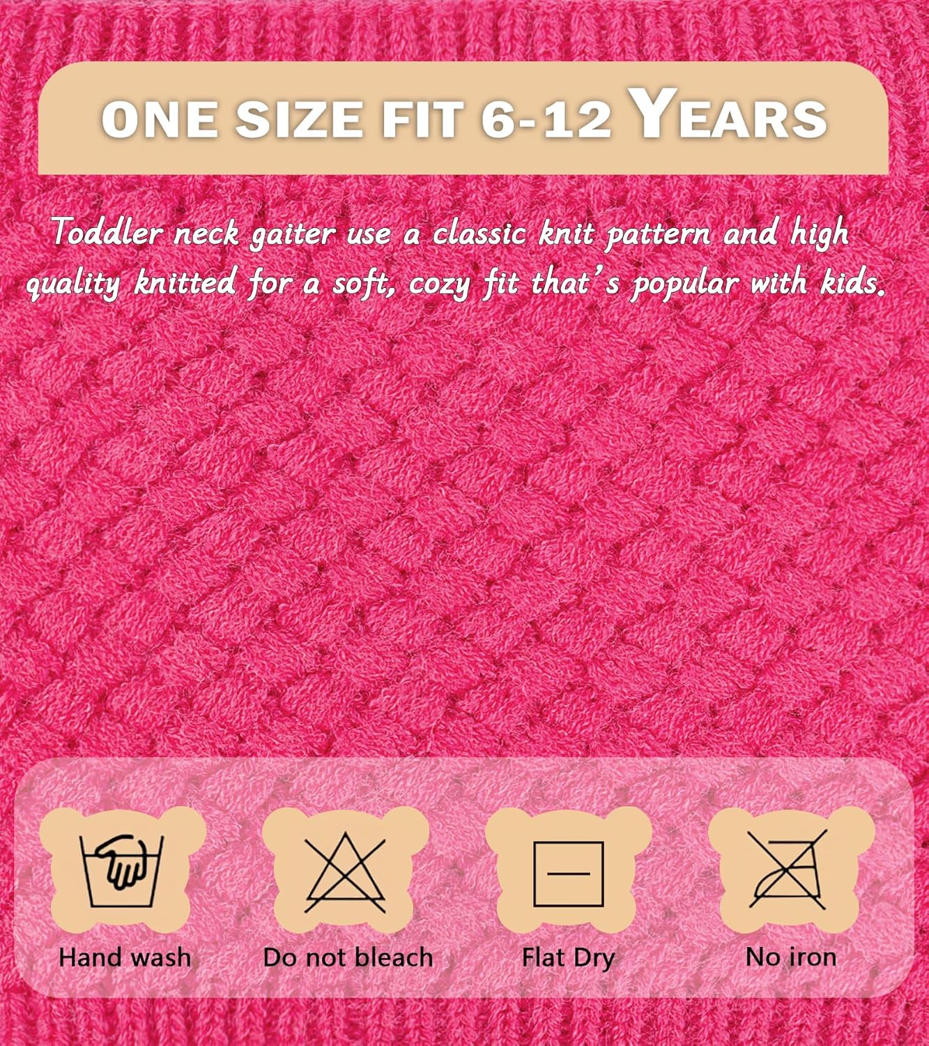 Kids Neck Warmer, Knitted Winter Neck Gaiter for Boys Girls Fleece Lined Infinity Scarf for Cold Weather - Image 3