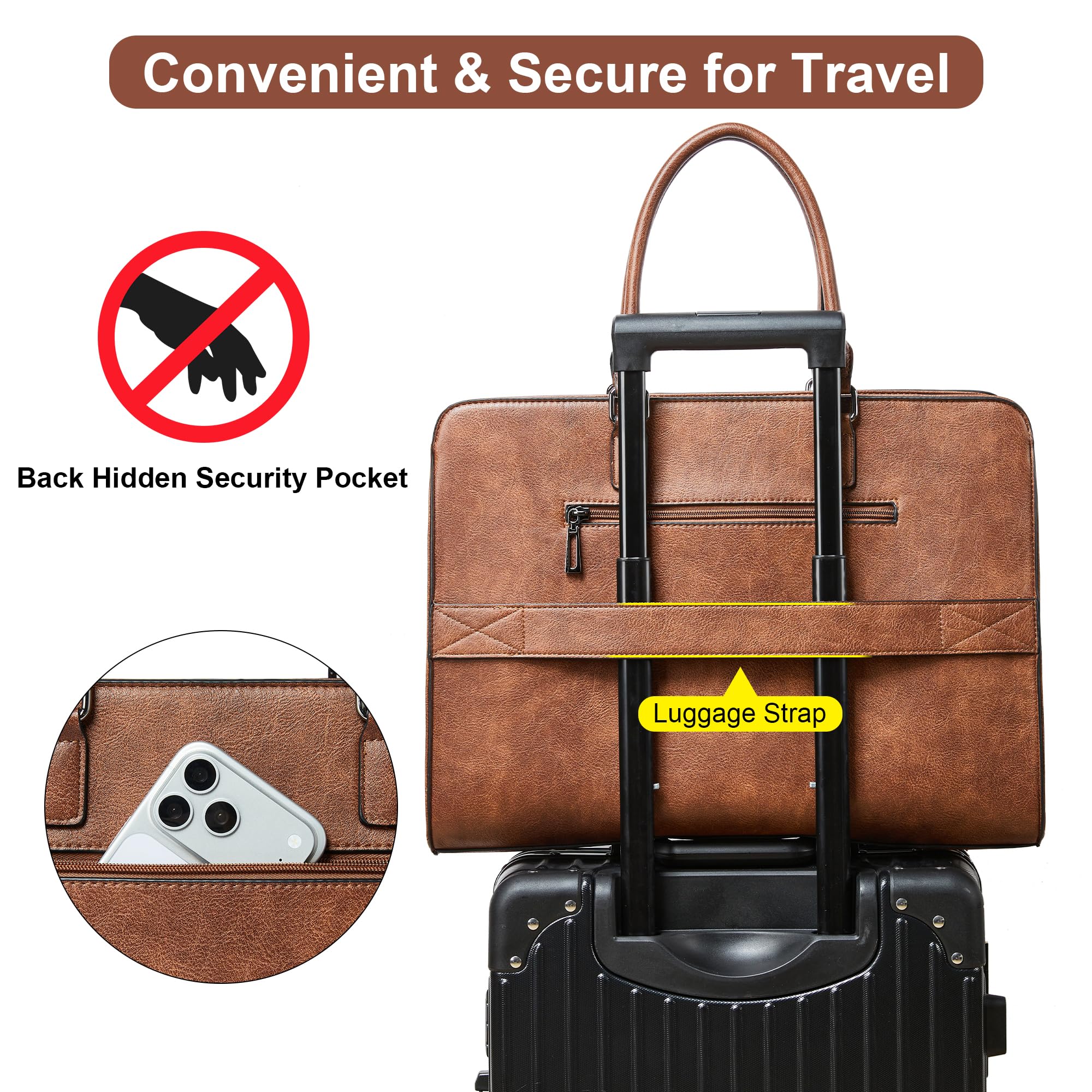 Shrrie Laptop Tasche für Frauen,Wasserdichte Arbeitstasche Laptop Tote Bag,Aktentasche mit Tasche
