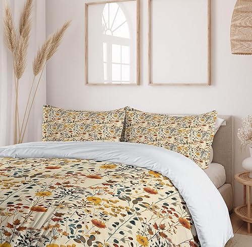 Miniatura 6 de Ambesonne Juego de funda de edredón de pingüino, diseño de animales de dibujos animados de coronas de la Antártida sobre un fondo punteado, juego de