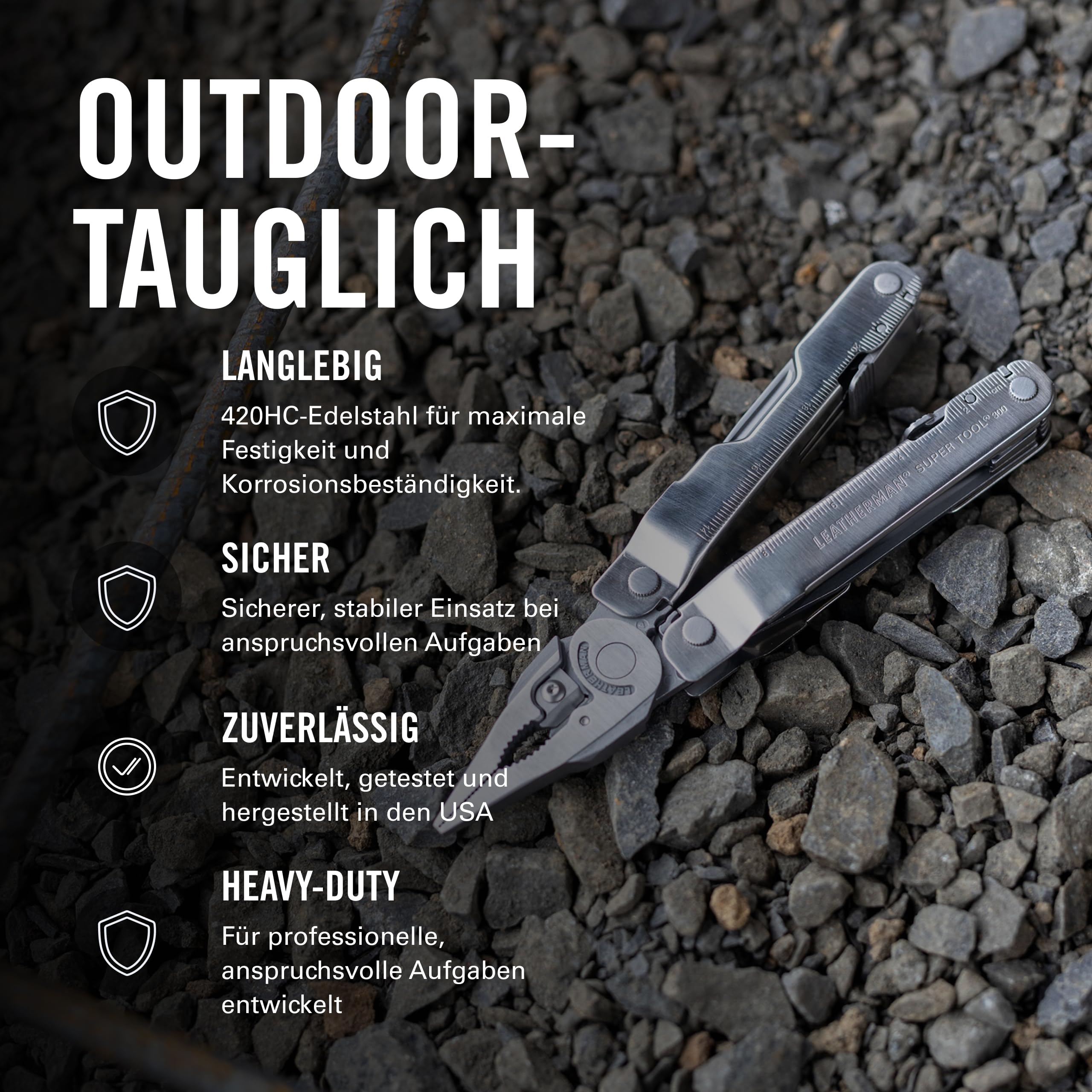 Leatherman Super Tool 300-19-in-1-Multi-Tool mit starker Zange für harte Jobs - Silber