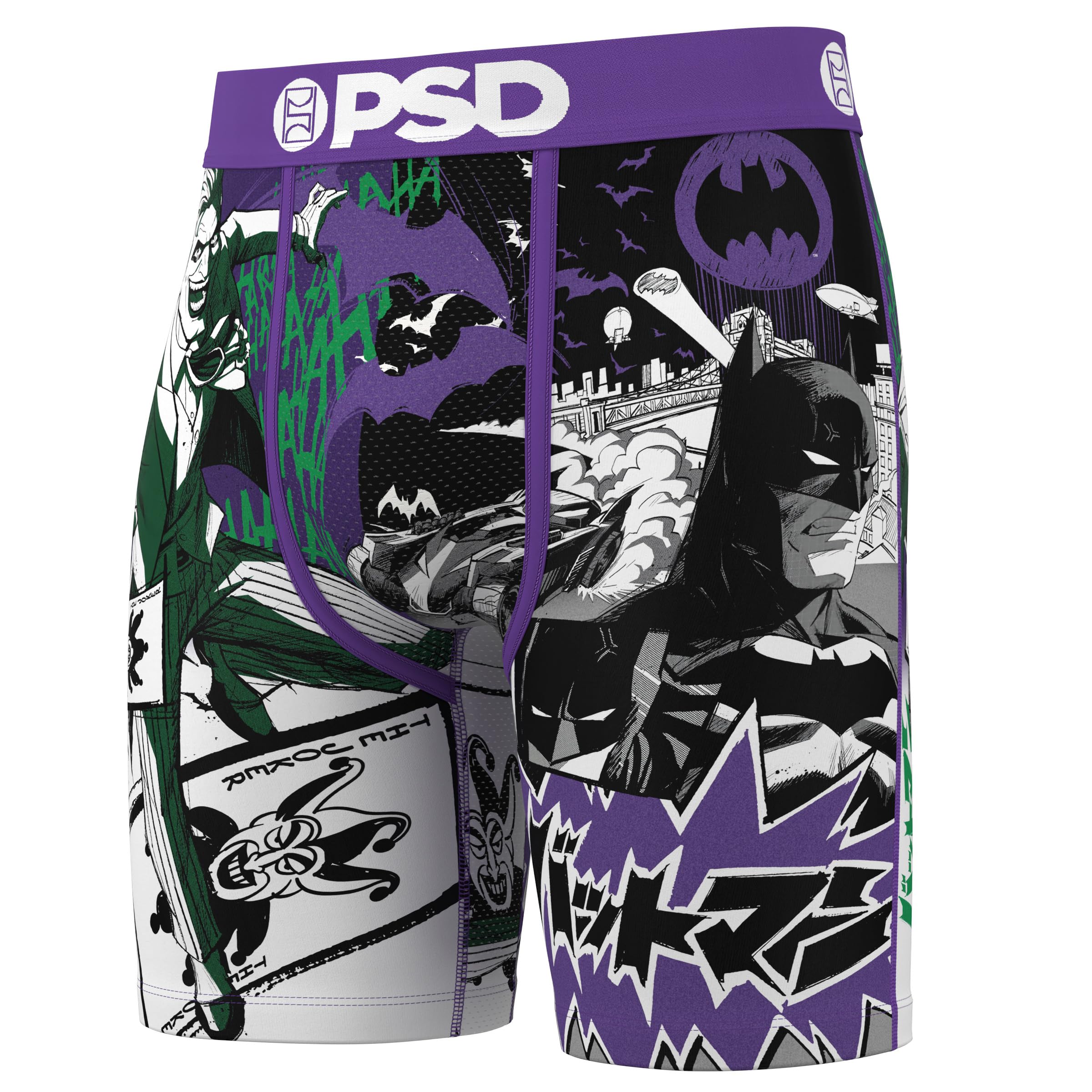PSD Underwear Mens Boxer Briefs - DC Comics, Standard Length Pack & Singles, Soft & Breathable Boxer Briefs for Men