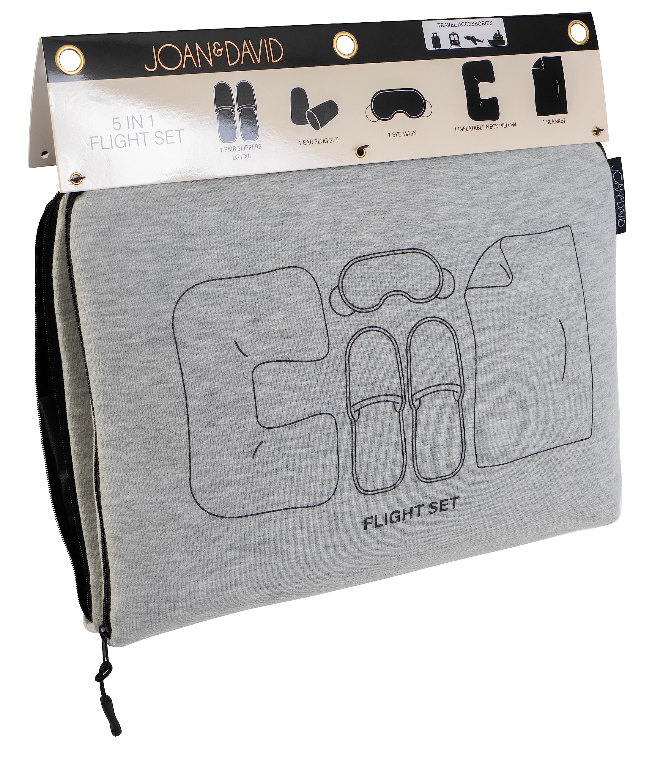 Joan & David Travel Set and Packing Cubes (JDP2442-024-GRY), Jdp2442-024-gry, MULTI