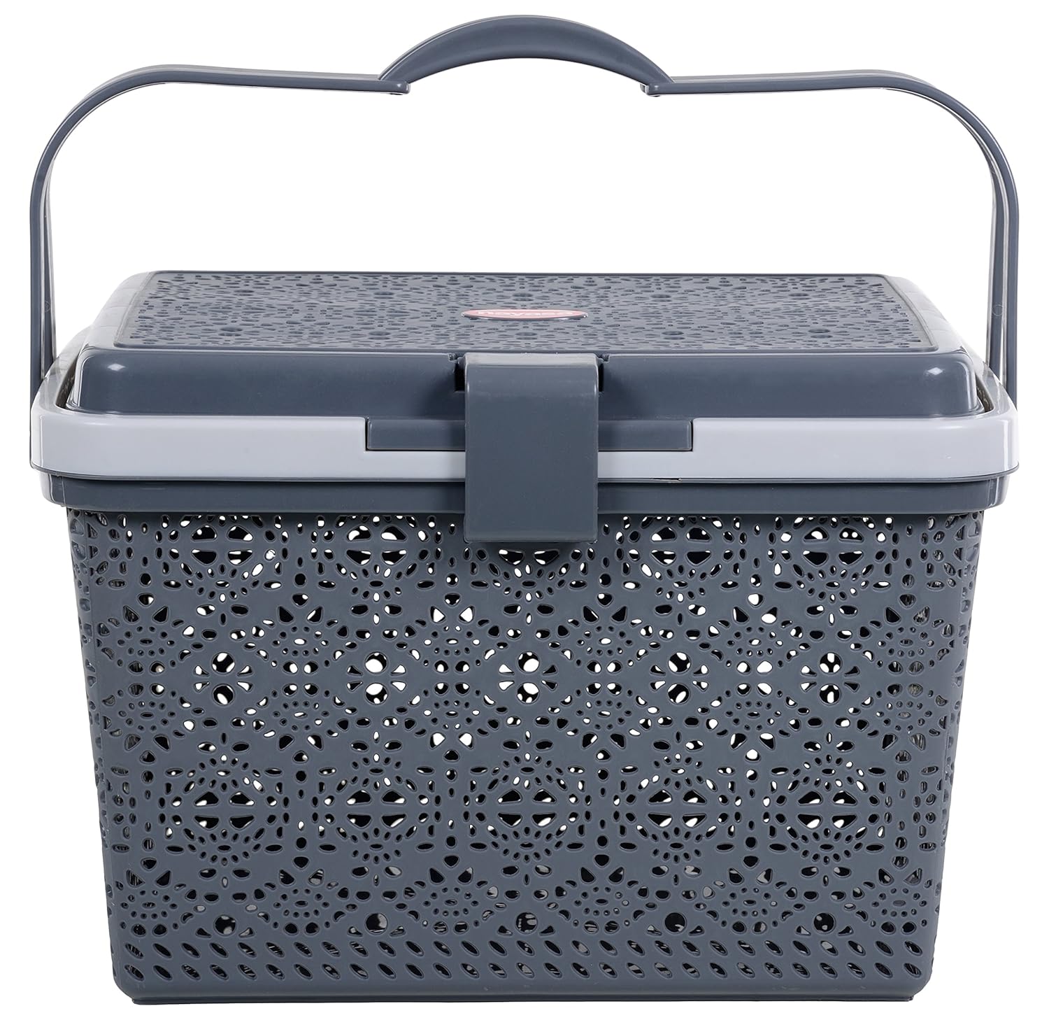 Nayasa Flower Picnic Basket | Plastic Multipurpose Basket with Lid ...