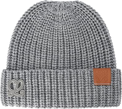 新品未使用 LOEWE ロエベ ニット帽 アナグラムブローチビーニー