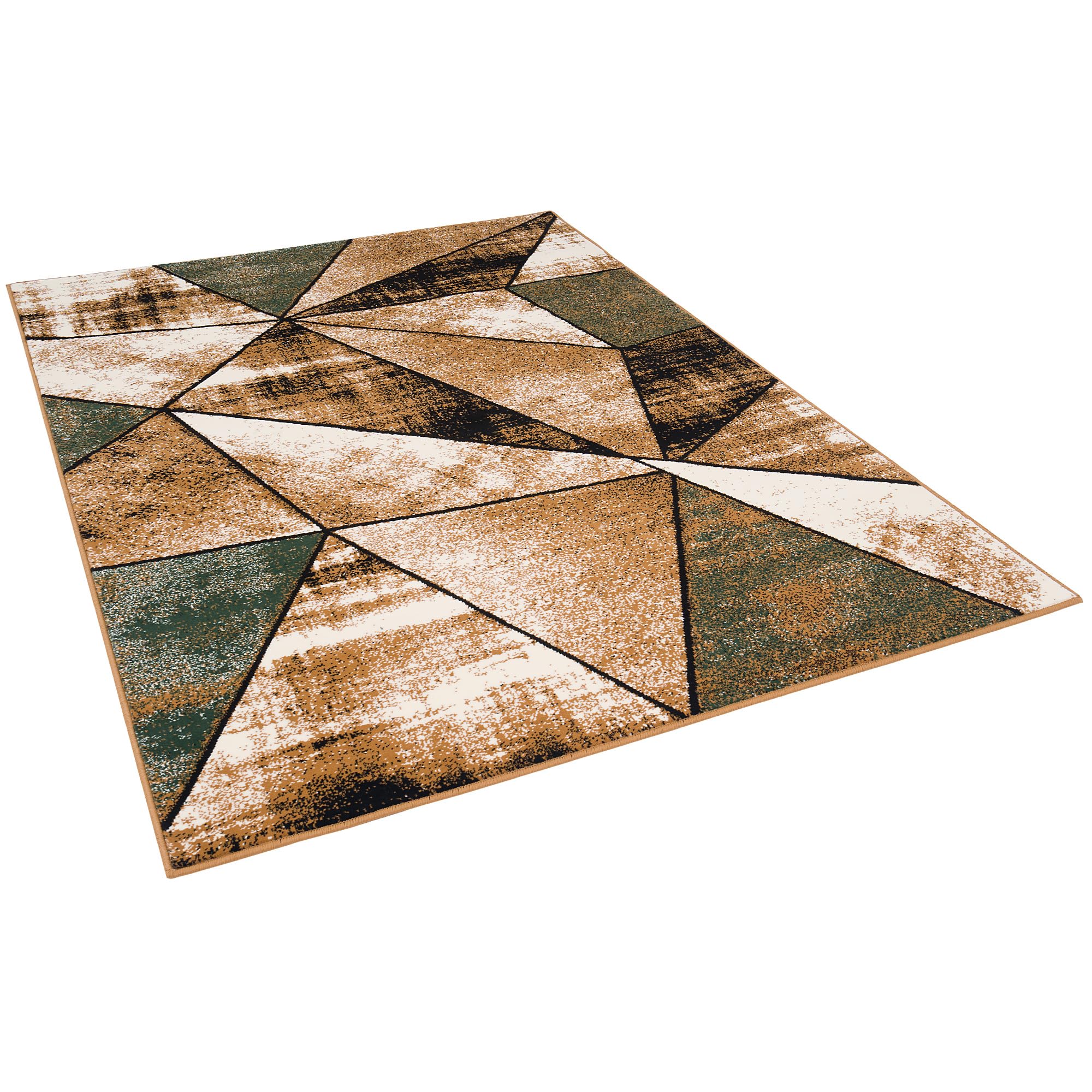 Pergamon Designer Teppich Modern Wohnzimmer Schlafzimmer Esszimmer Kurzflor Brilliant Beige Grün Magic